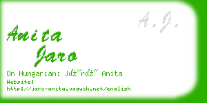 anita jaro business card